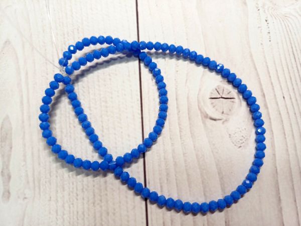 Намистини рондель 3*4 мм Синій 1 нитка