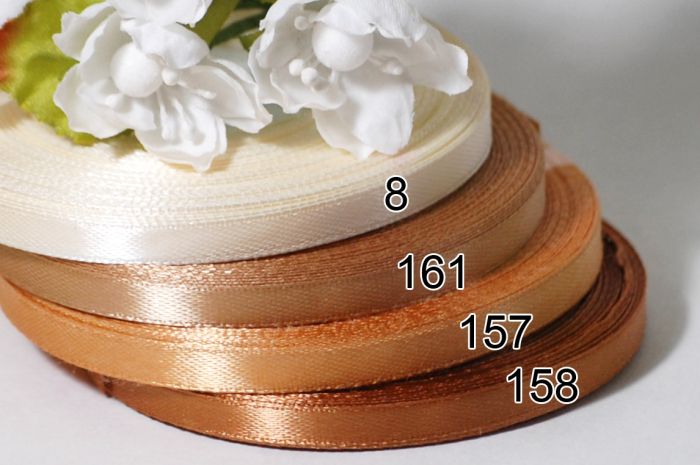 Лента атласная. Ширина 6 мм. Охра №157. Мин. 5 м