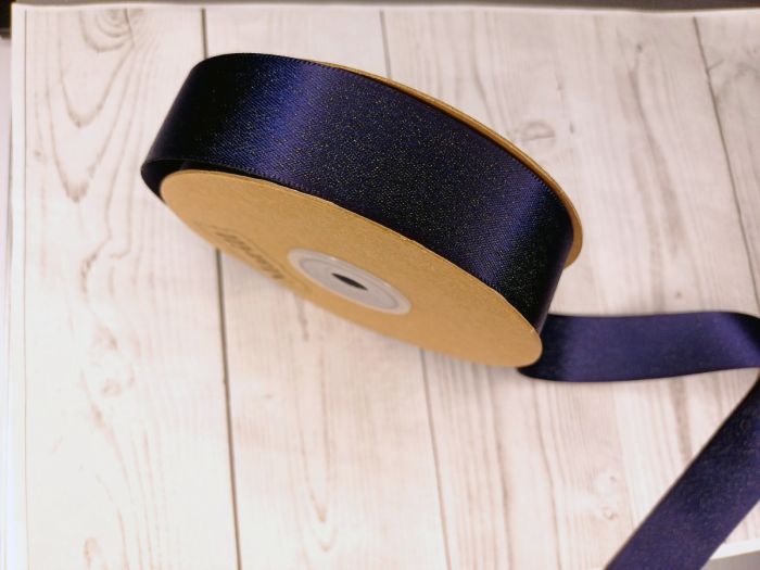 Стрічка атласна з напиленням. Ширина 2,5 см. Сапфір