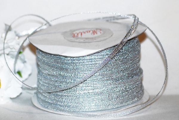 Стрічка парчова 0,3 см. Срібло