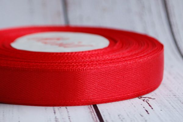 Стрічка атласна. Ширина 12 мм. №26 Червоний