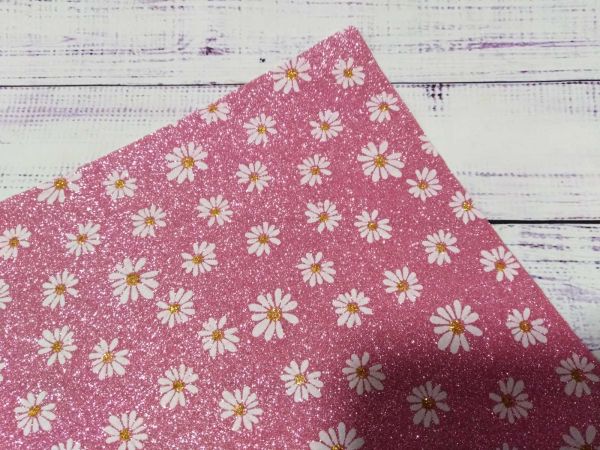 Екошкіра. Ромашка. Рожева темна. Розмір 20*30 см