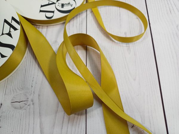 Стрічка сатін гірчична. Ширина 2,5 см