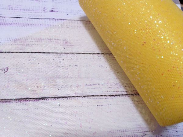 Фатин. Жовтий з шимером. Ширина 15 см