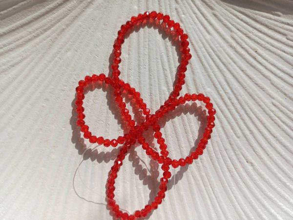 Намистини рондель 2,5*3 мм. Червоний 1 нитка