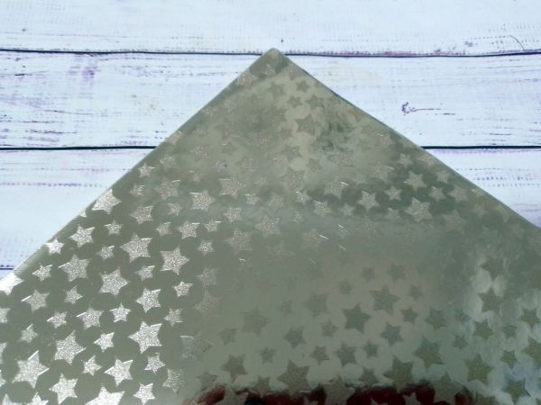 Екошкіра 20*30 см Зірочка Срібло 1 лист