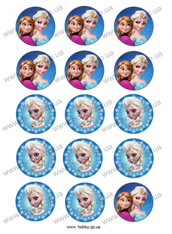 Картинки для крышечек. "Frozen"