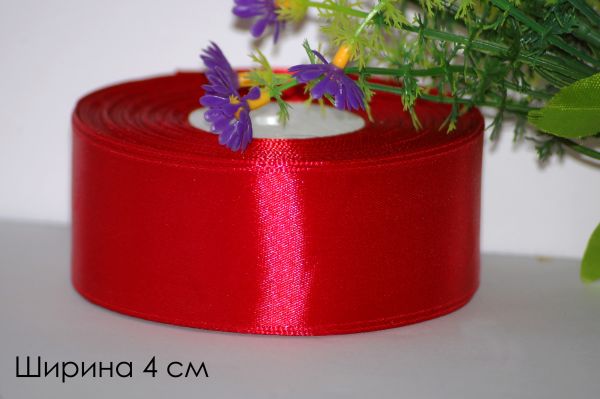 Стрічка атласна 4 см. №86 Бордовий
