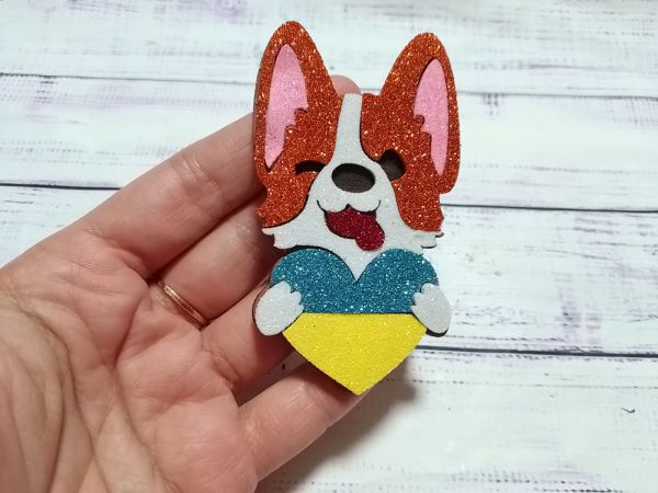 Песик з серцем. Розмір 8 см