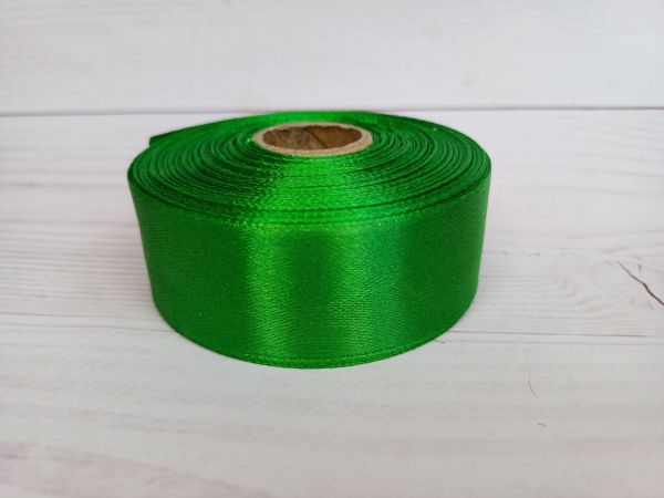 Стрічка атласна 25 мм №19 Зелена 22,5 м