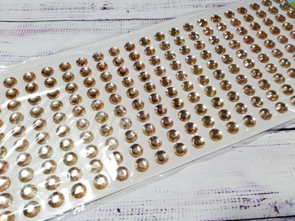 Стрази 8 мм на клею. 220 шт. Персикові