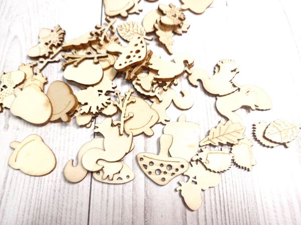 Декор осінній .жолудь, гриби. 10 шт
