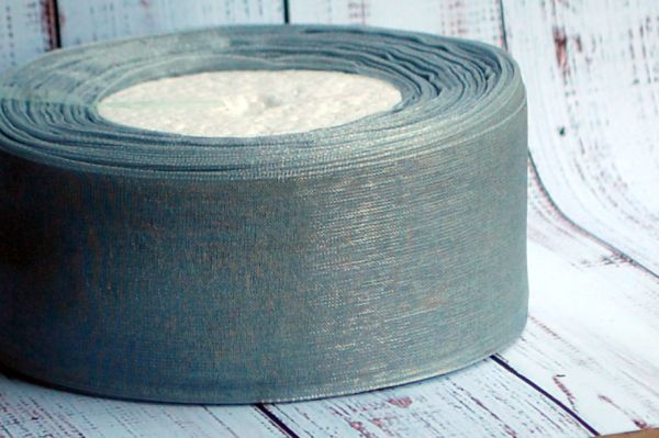 Стрічка органза 40 мм Сіра 1 м
