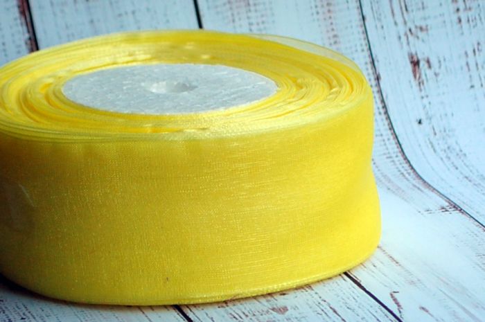 Стрічка органза 40 мм Жовтий 1 м