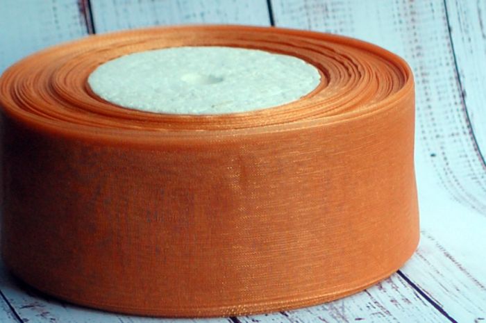 Стрічка органза 40 мм Коричневий 1 м