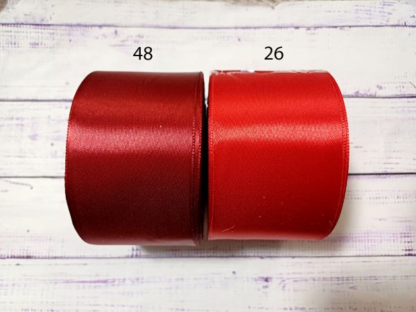 Стрічка атласна 50 мм №26 Червоний 22,5 м