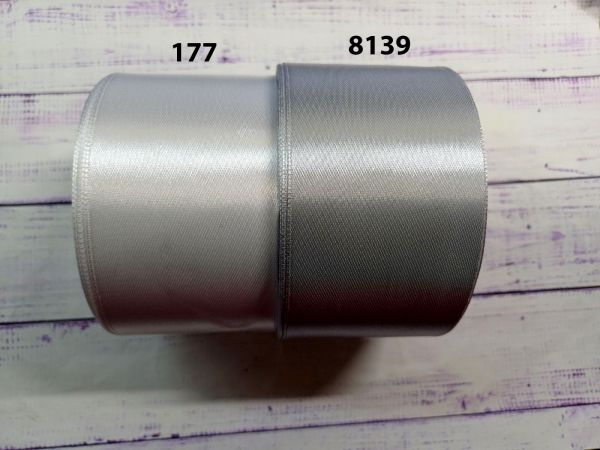 Стрічка атласна 5 см. №177 Сірий. Моток 22,5 м