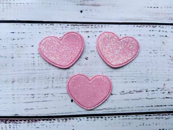 Серце 25*20 мм Екошкіра Рожеве 1 шт