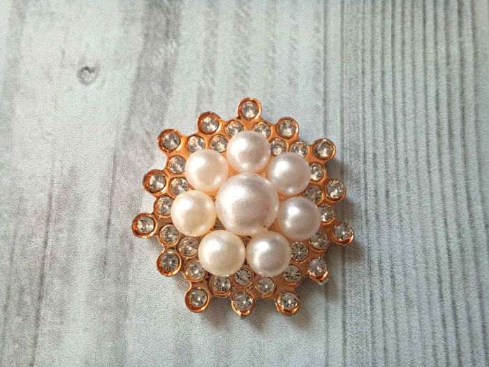 Декор стразовий 25 мм Золотистий 1 шт