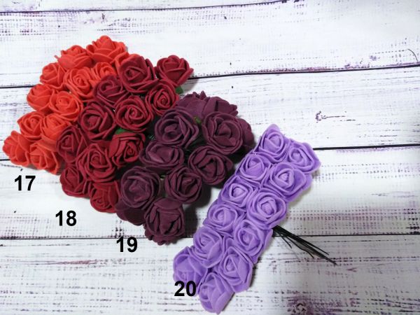 Роза латексная 2 см. 12 шт. Красный №17