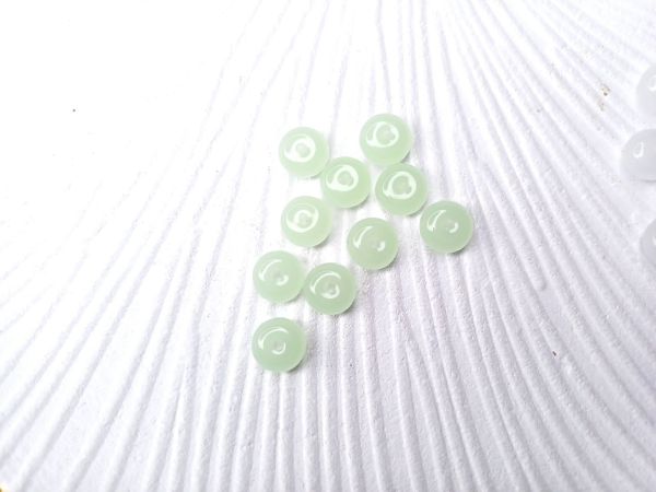Намистини скляні 5*8 мм Пончик Салатовий 20 шт