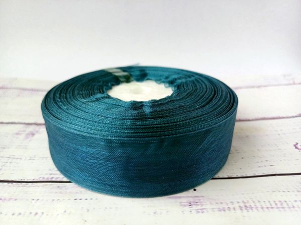 Стрічка органза 25 мм Смарагдова 1 м