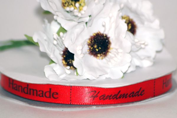 Стрічка атласна 10 мм "Hand Made" 1 м