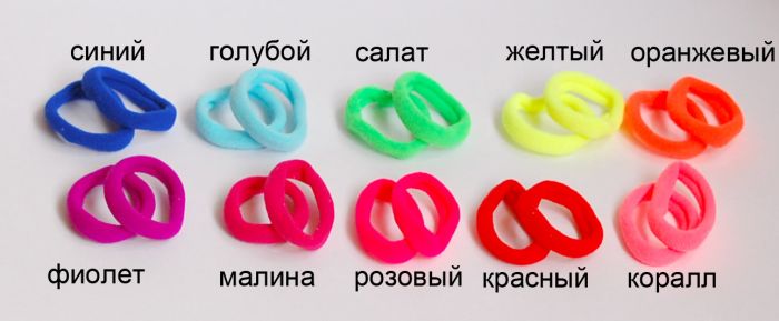 Резинка для волосся безшовна кольорова 3,5 см. 10 шт асорті