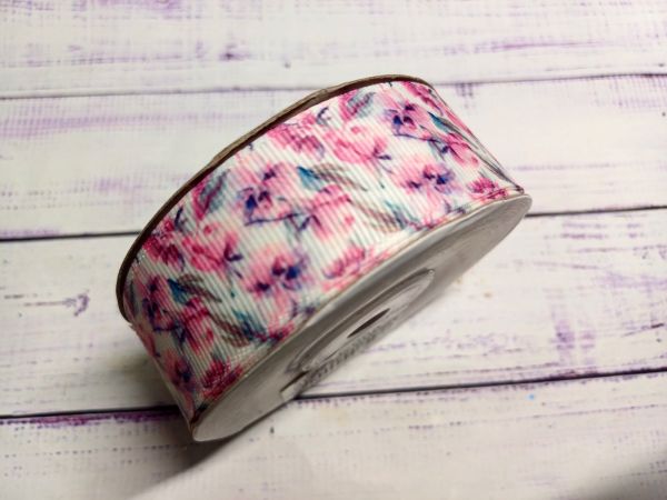 Репсова стрічка. Ширина 2,5 см. Іриси